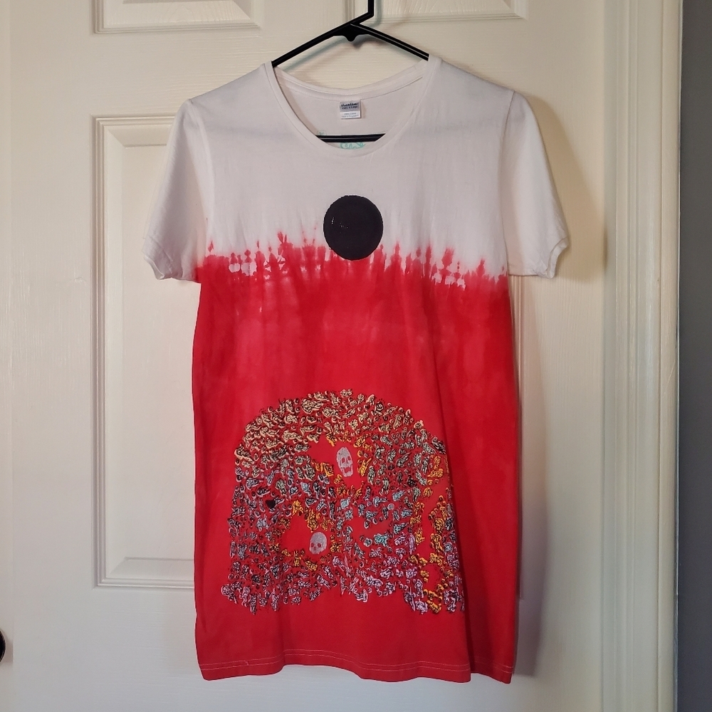 Threadless Decapitated Duumsday T-shirt Skull Floral Tie-Dyed Short Sleeves Med